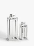 John Lewis Richmond Lantern Candle Holders, Set of 2, Silver