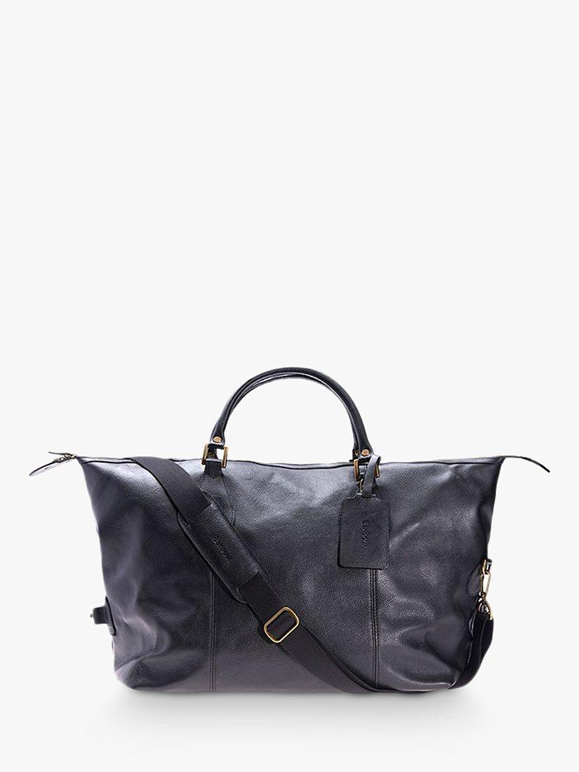 Barbour Leather Explorer Holdall, Black