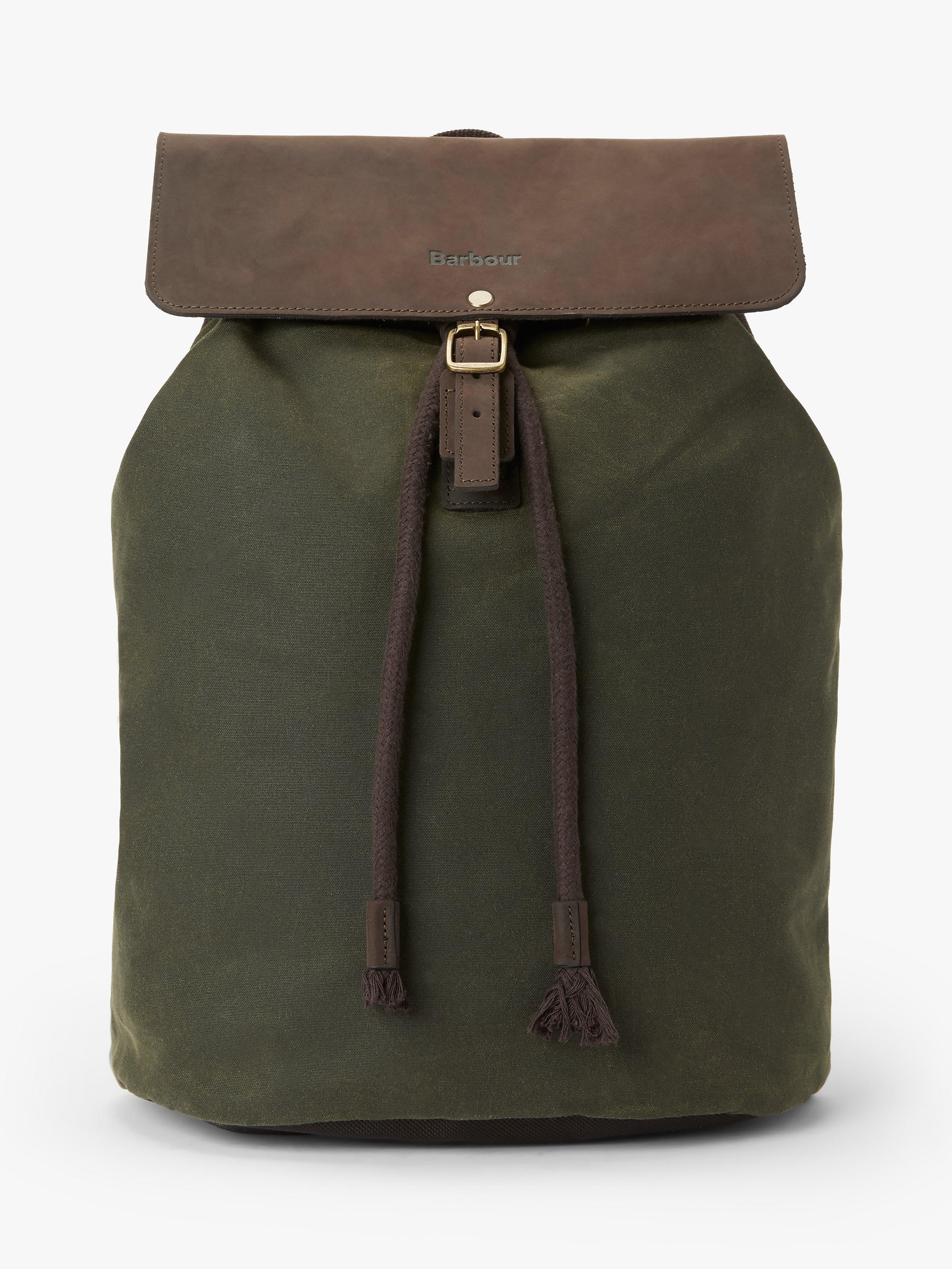 Barbour Highbury Leather Backpack Olive