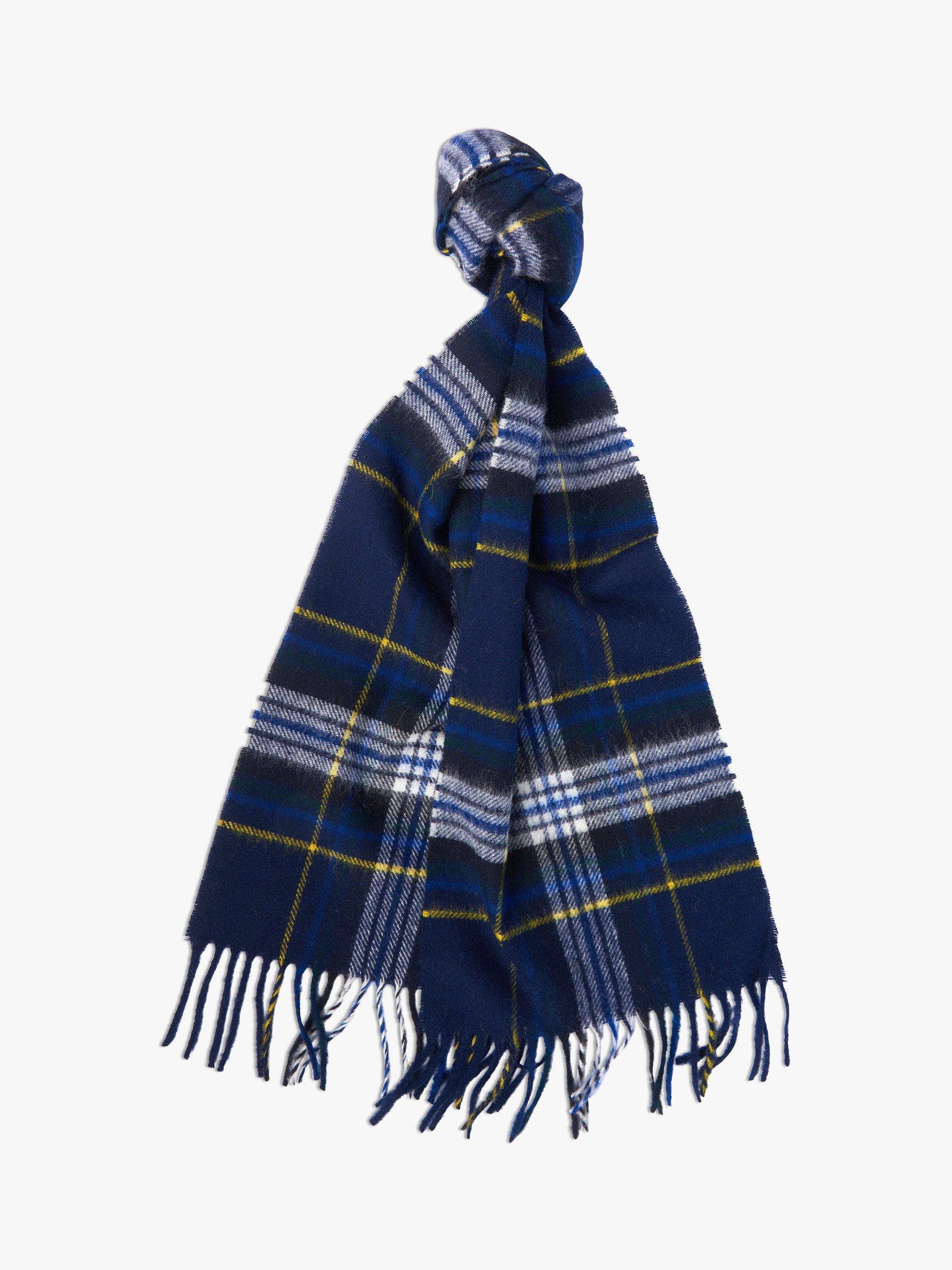 Barbour 125 Year Elwood Tartan Wool Scarf, Blue