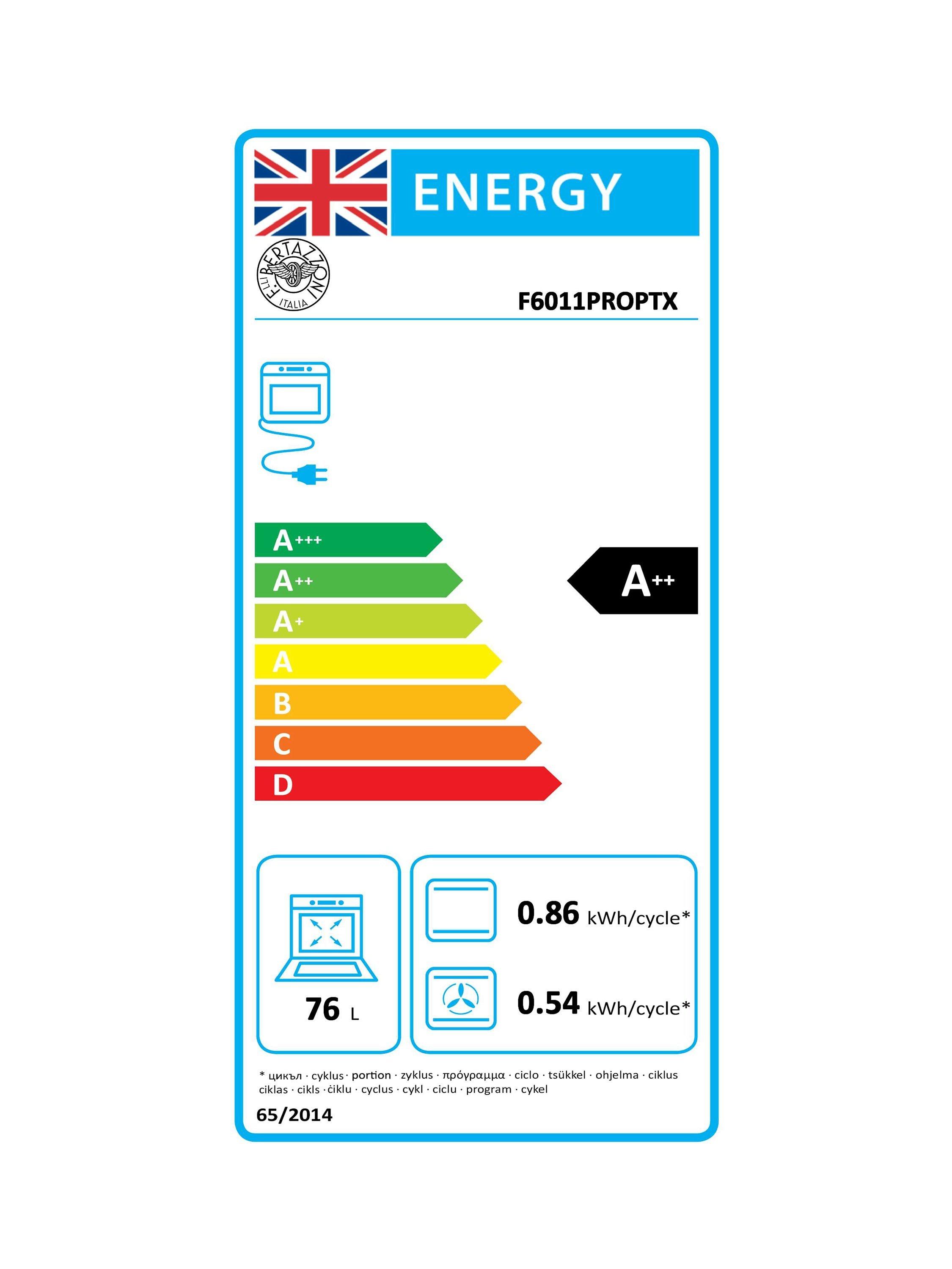 This item is rated A++ for energy efficiency on a scale from A+++ (most efficient) to D (least efficient).
