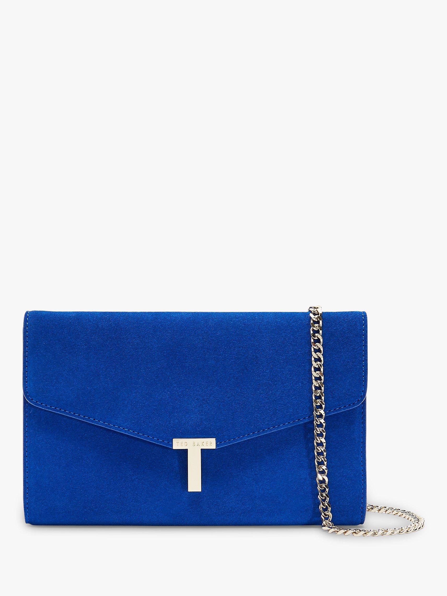 Ted Baker Jakiee Leather Clutch Bag Bright Blue