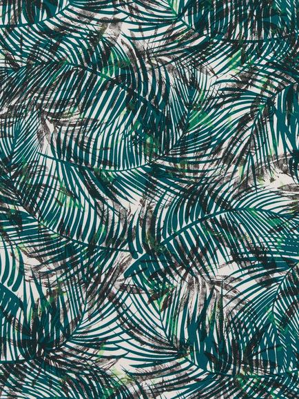 Montreux Fabrics Exclusive Washed Out Feathery Tai Print Jersey Fabric, Navy, Navy