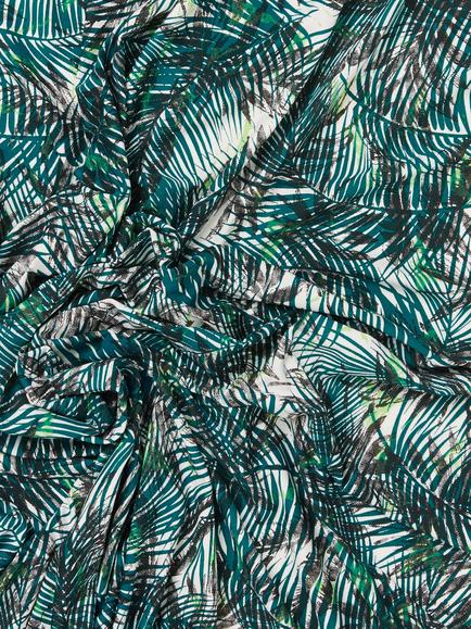 Montreux Fabrics Exclusive Washed Out Feathery Tai Print Jersey Fabric, Navy - view 2, Navy