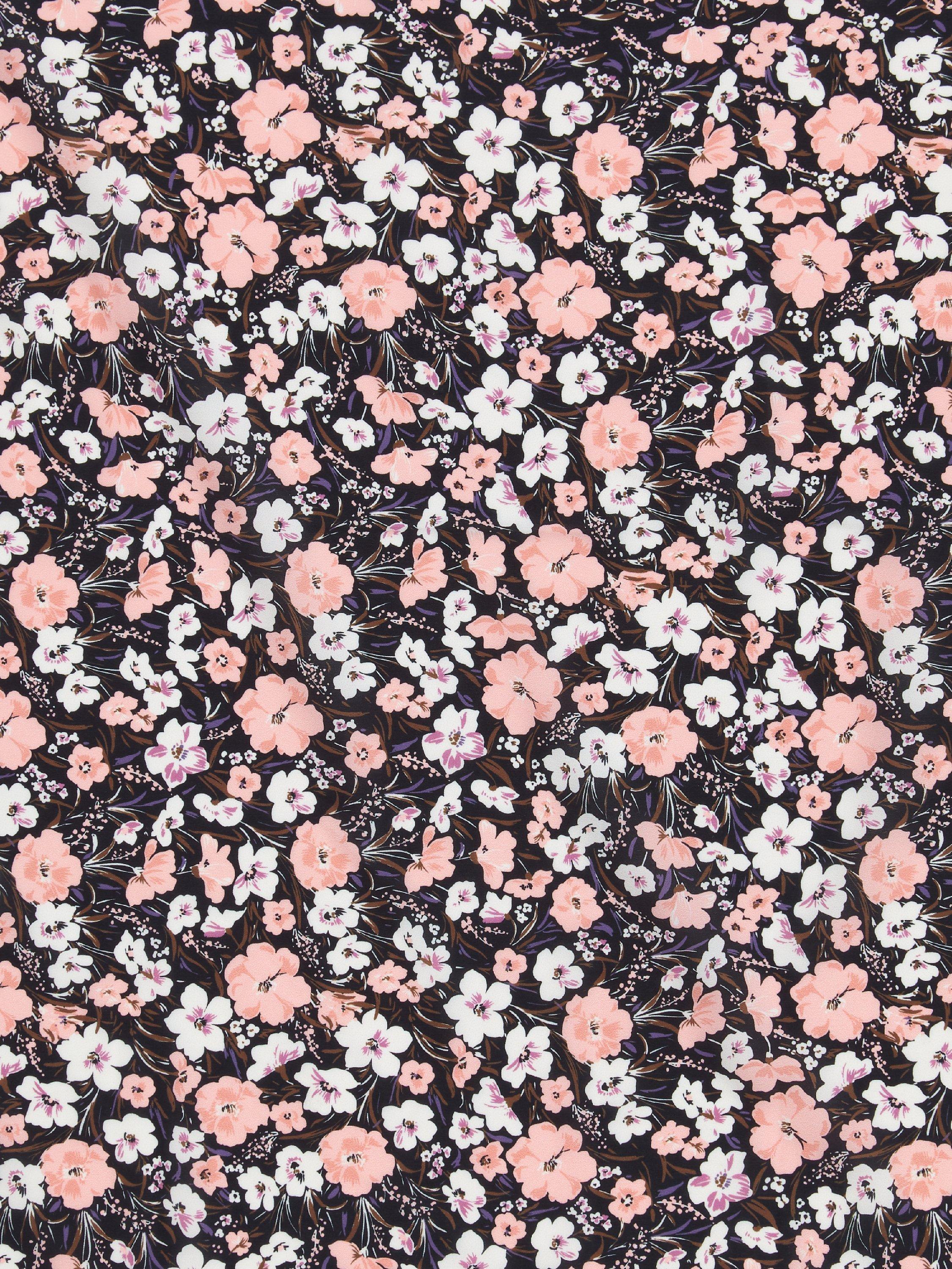 John Kaldor Hermione Digital Floral Print Fabric, Black/Pink