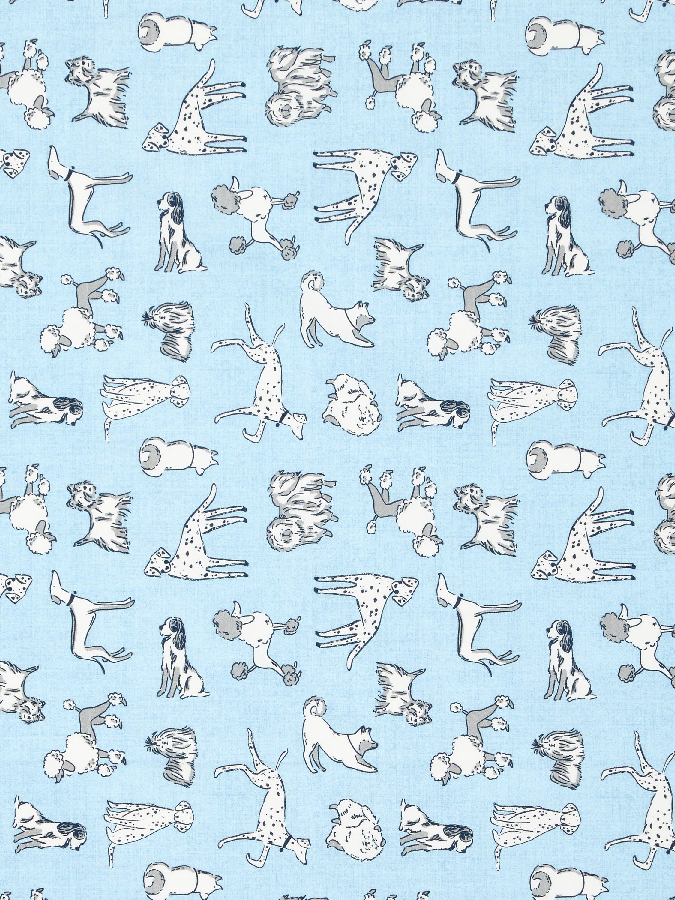 John Lewis Sketchy Dog Print Fabric, Blue
