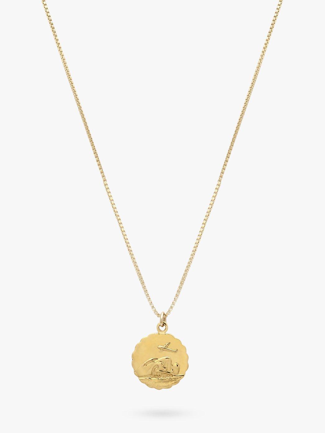 Product image 2 of 6, which shows Leah Alexandra St Christopher Round Pendant Necklace, Gold
