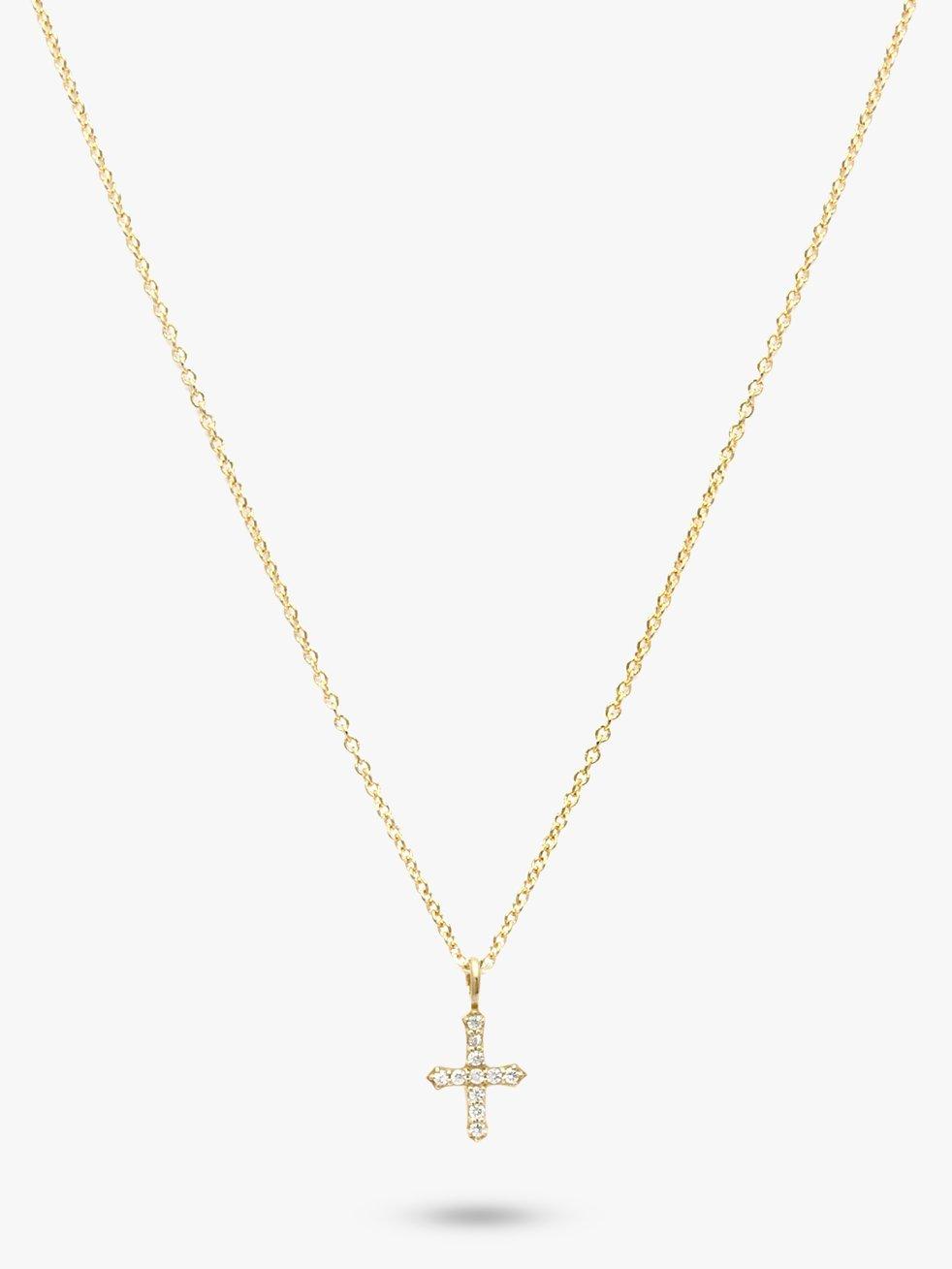 Product image 1 of 6, which shows Leah Alexandra Cubic Zirconia Pendant Necklace, Gold