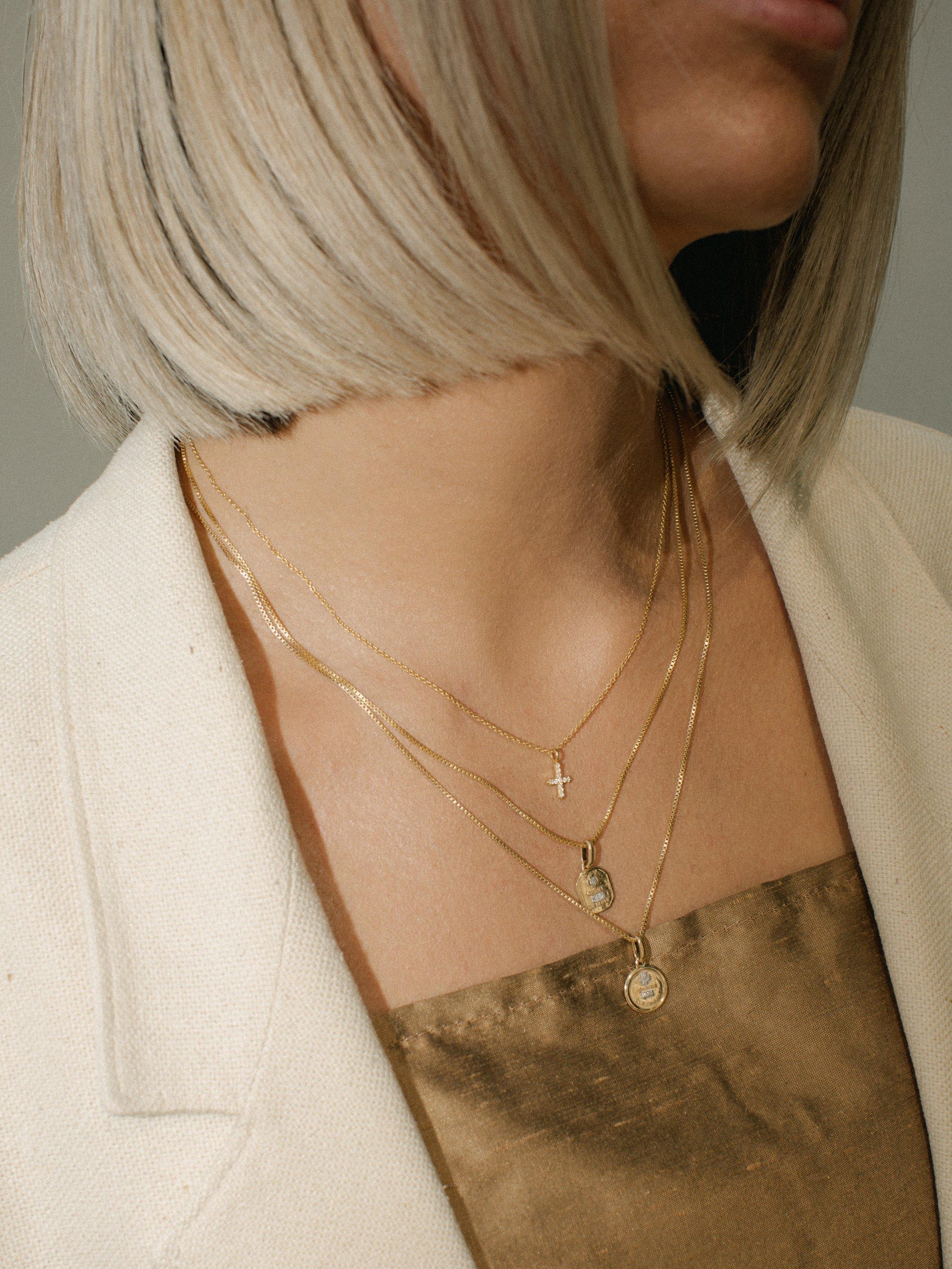 Product image 2 of 6, which shows Leah Alexandra Cubic Zirconia Pendant Necklace, Gold