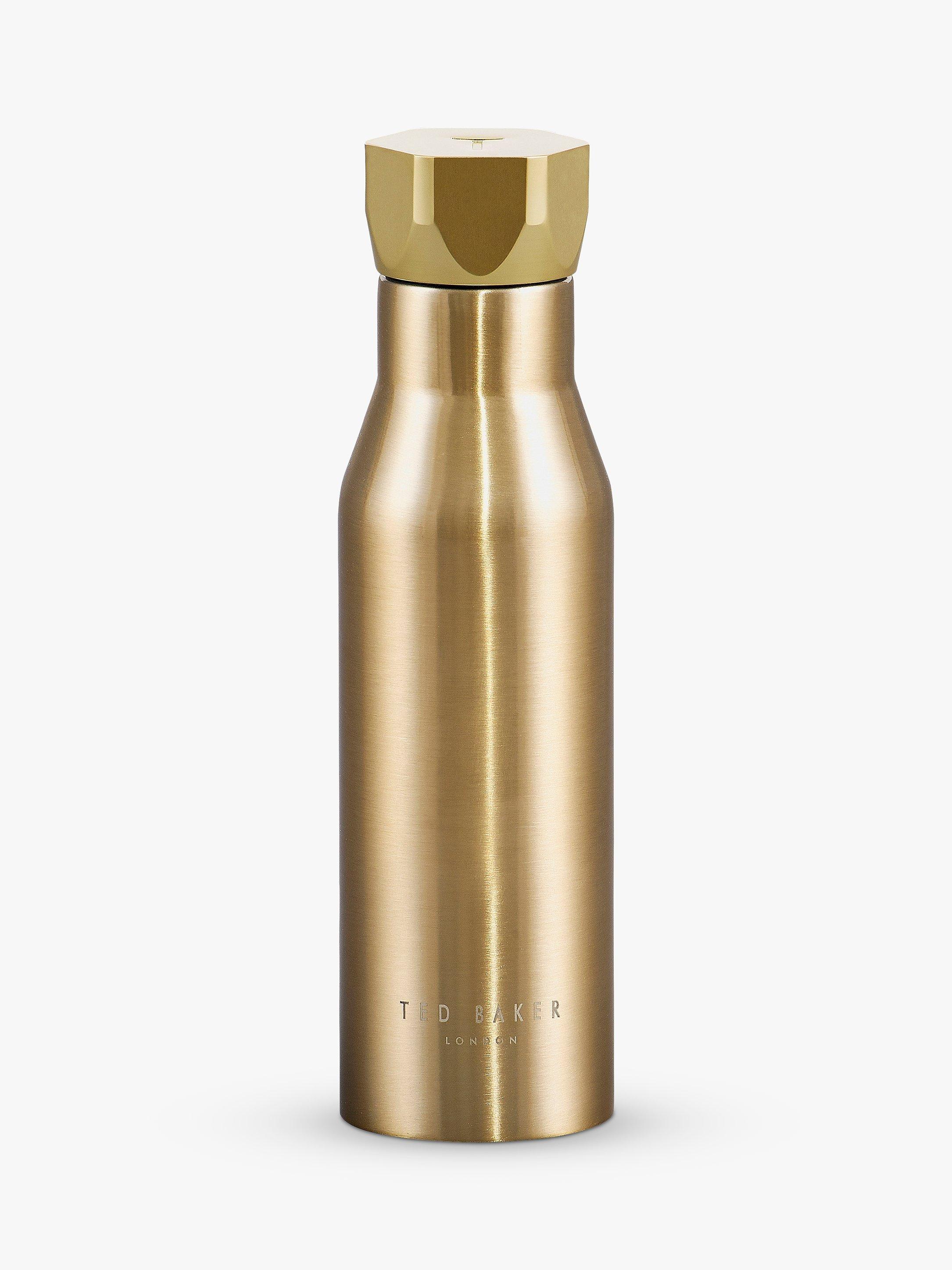 Ted Baker Hexagonal Lid Water Bottle, 425ml, Pale Gold
