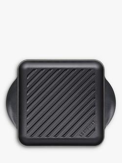 Le Creuset Essentials Cast Iron 24cm Skinny Square Grill, Satin Black