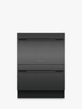 Fisher & Paykel DD60DDFHB9 Double DishDrawer™ Integrated Dishwasher, Black Brushed  Stainless Steel