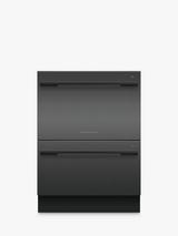 Fisher & Paykel DD60DDFHB9 Double DishDrawer™ Integrated Dishwasher, Black Brushed  Stainless Steel