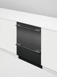 Fisher & Paykel DD60DDFHB9 Double DishDrawer™ Integrated Dishwasher, Black Brushed  Stainless Steel