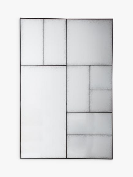 Gallery Direct Ampla Rectangular Mirror, 122 x 81cm, Antique Black, Antique Black