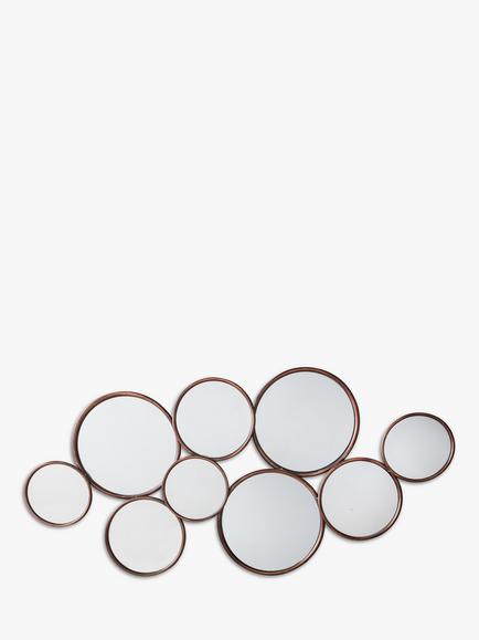 Gallery Direct Cerchio Circles Wall Mirror, 121 x 58.5cm, Copper, Copper