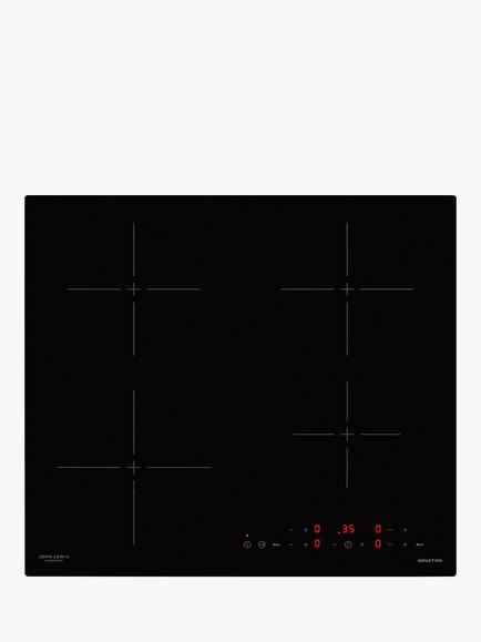 John Lewis 60cm JLBIIH616 Induction Hob, Black, Black