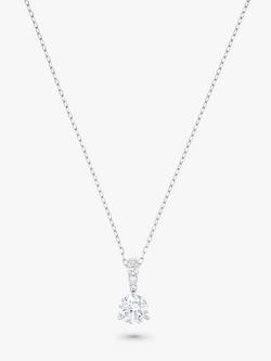 Swarovski Crystals Solitaire Round Pendant Necklace, Silver, Silver