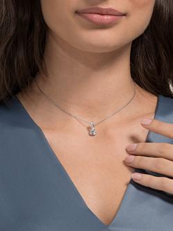 Swarovski Crystals Solitaire Round Pendant Necklace, Silver - view 2, Silver