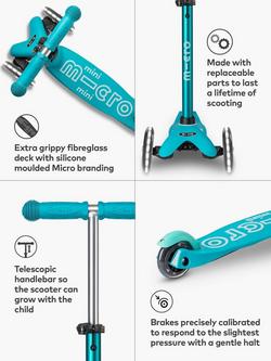 Micro Scooters Mini Deluxe LED Scooter - view 2, Aqua