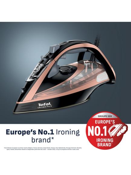 Tefal Ultimate Pure FV9845G0 Steam Iron, Black/Rose Gold - view 2, Black/Rose Gold