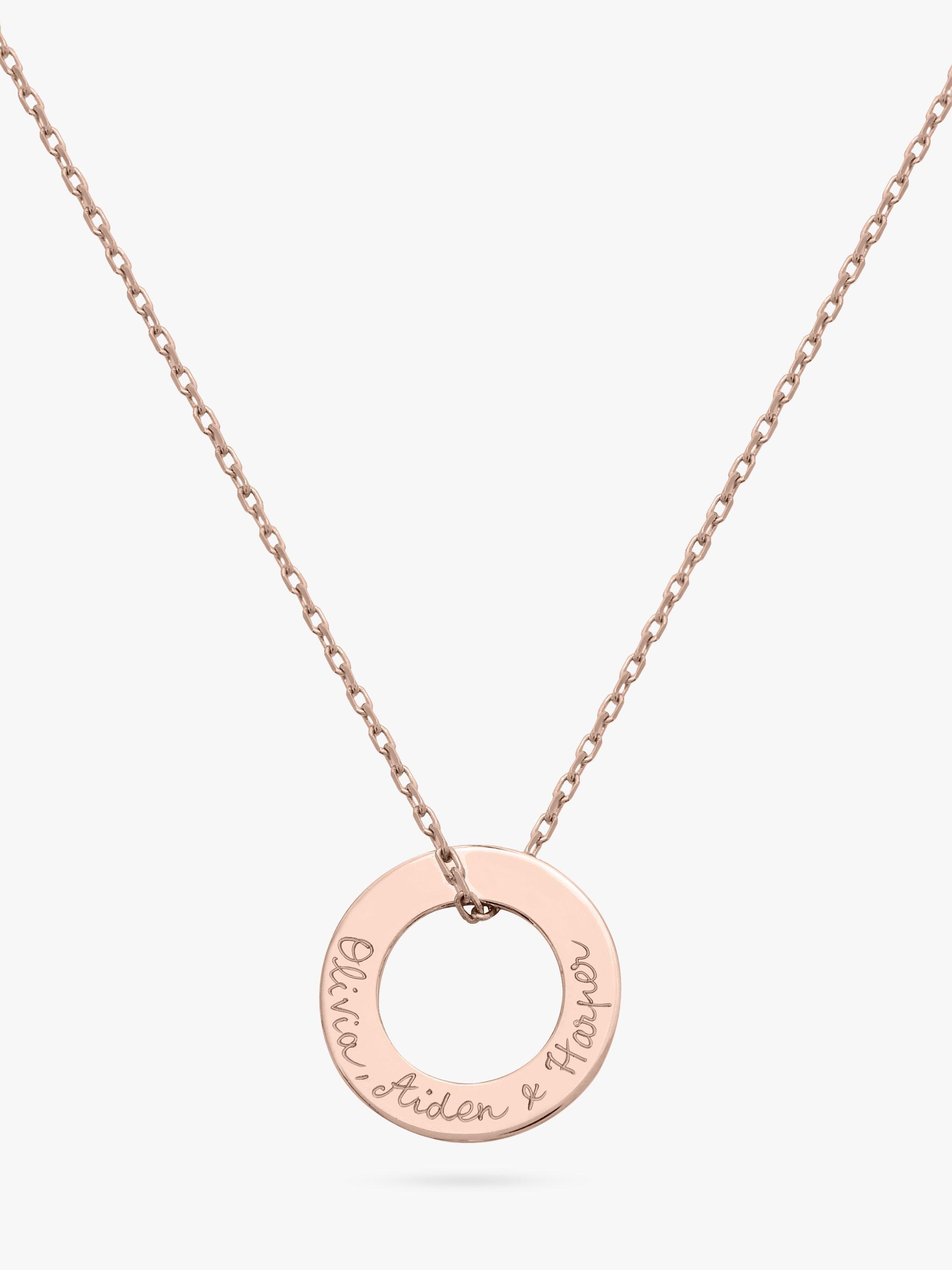 Merci Maman Personalised Eternity Pendant Necklace, Rose Gold