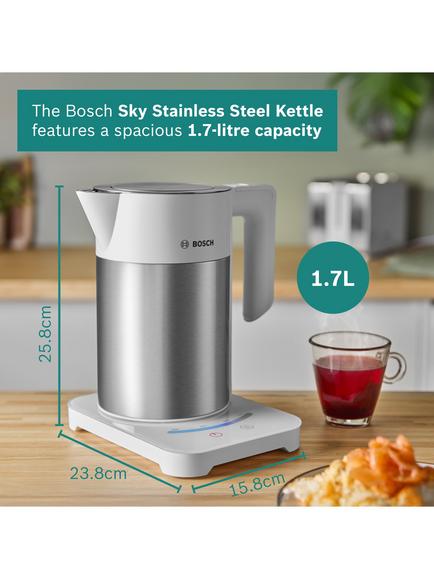 Bosch TWK7203GB Sky Variable Temperature Kettle, 1.7L - view 2, White/Silver