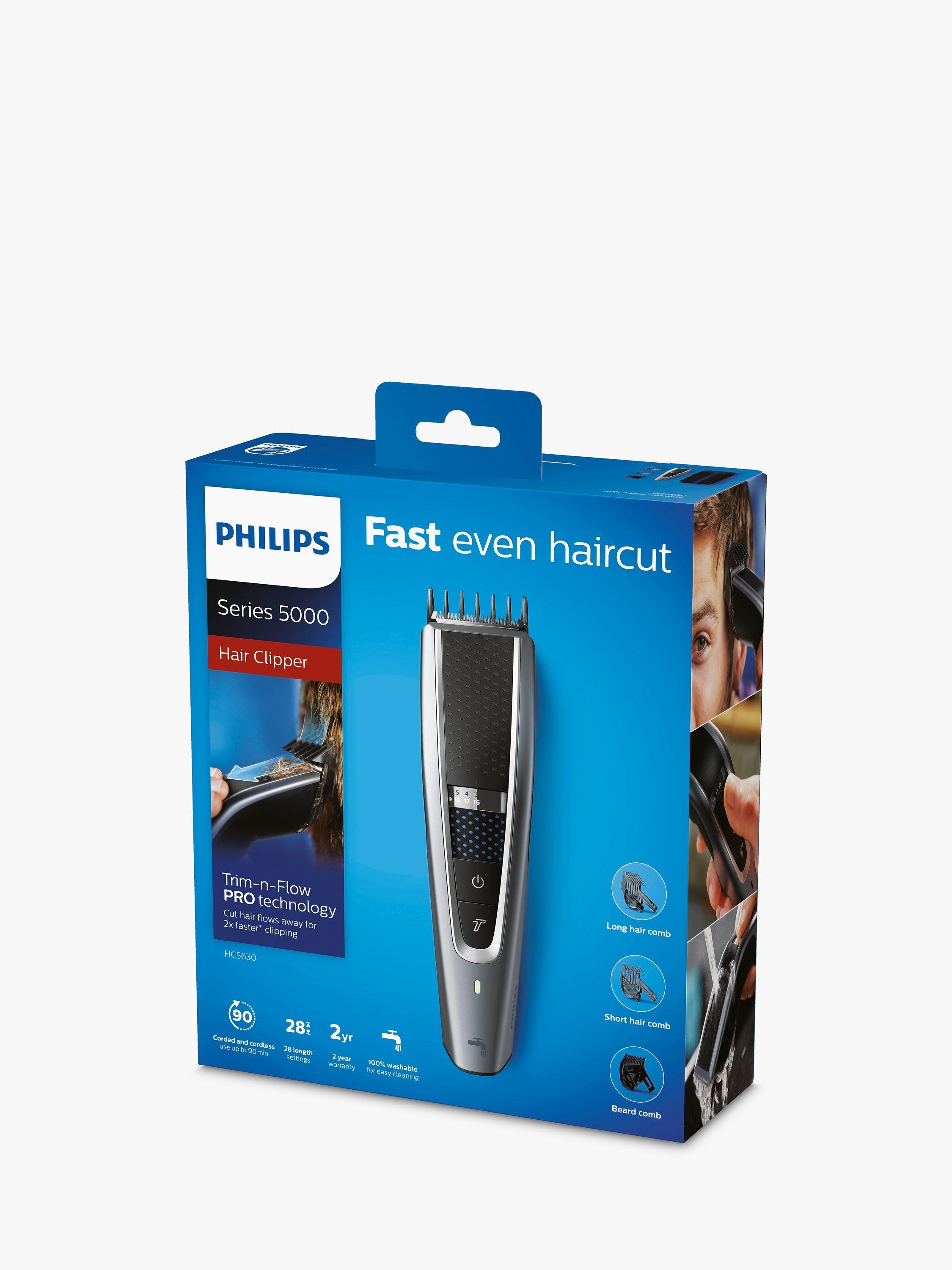 Product image 8 of 10, which shows Philips HC5630/13 Series 5000 Cordless Hair Clipper with Turbo Mode, Silver