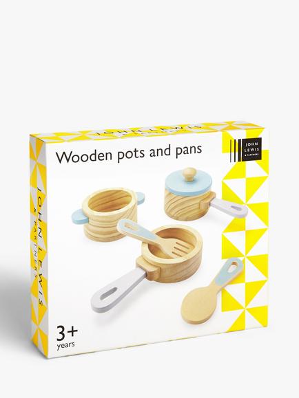 John Lewis Wooden Pots & Pans, Multi