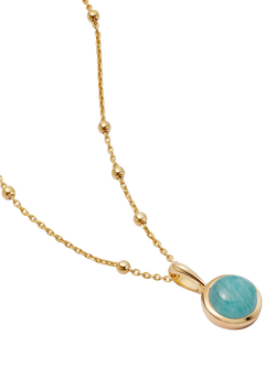Daisy London Healing Stone Pendant Necklace, Gold/Amazonite