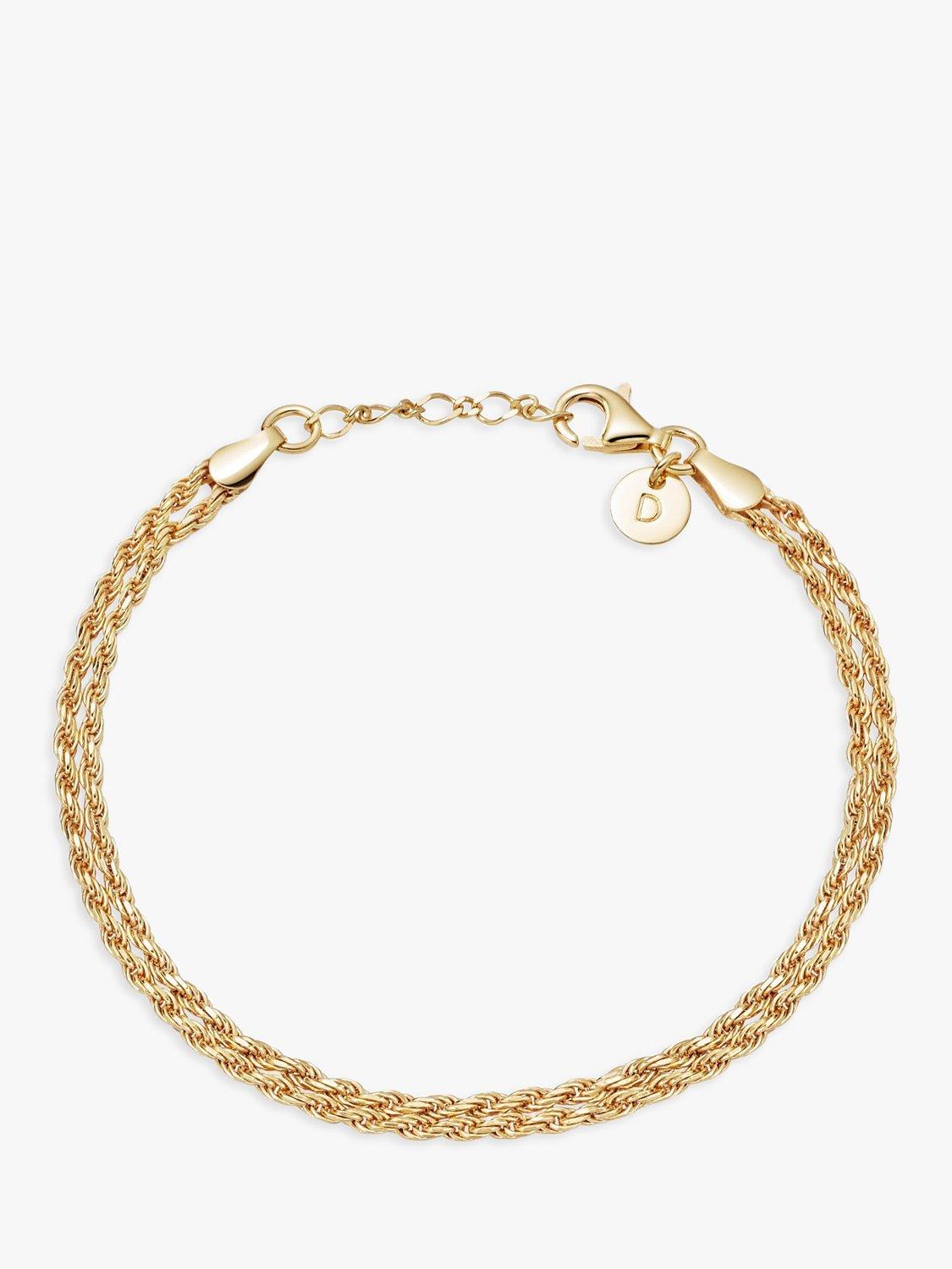 Product image 1 of 4, which shows Daisy London Isla Double Chain Bracelet, Gold