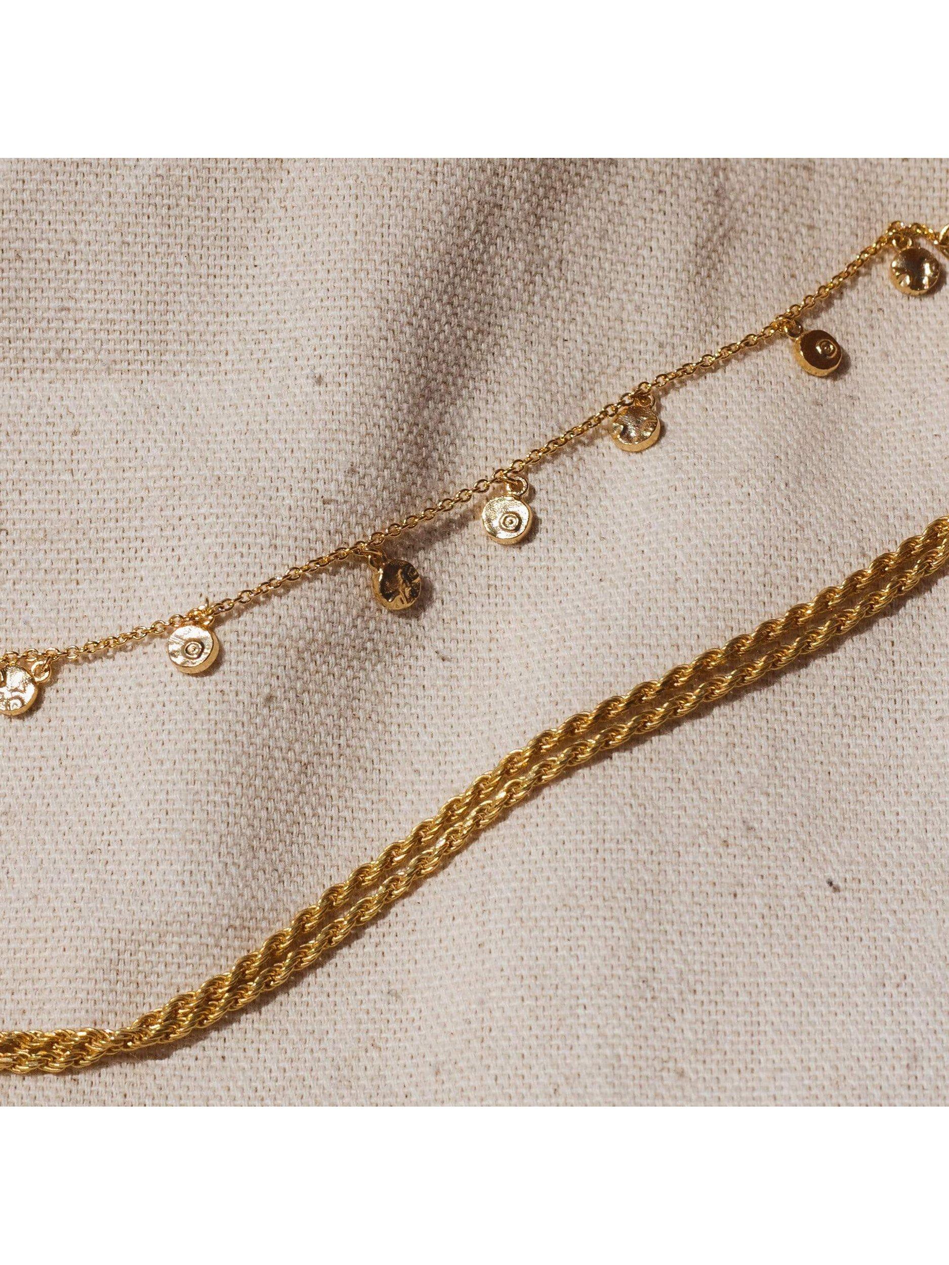 Product image 2 of 4, which shows Daisy London Isla Double Chain Bracelet, Gold