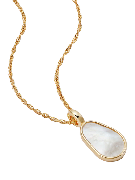 Daisy London Isla Mother of Pearl Pendant Necklace, Gold, Gold