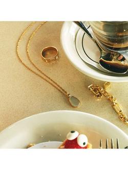 Daisy London Isla Mother of Pearl Pendant Necklace, Gold - view 2, Gold