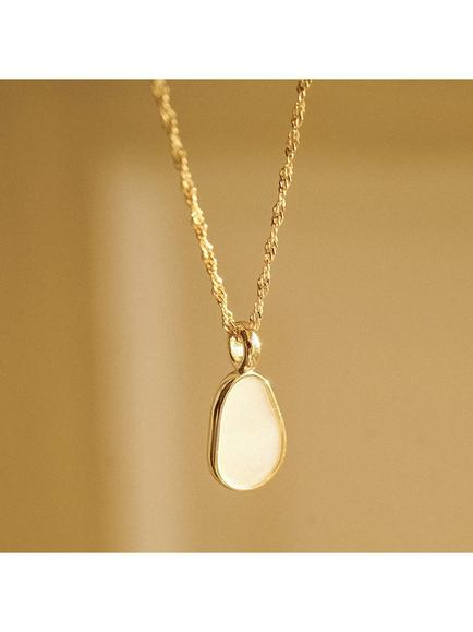 Daisy London Isla Mother of Pearl Pendant Necklace, Gold - view 2, Gold