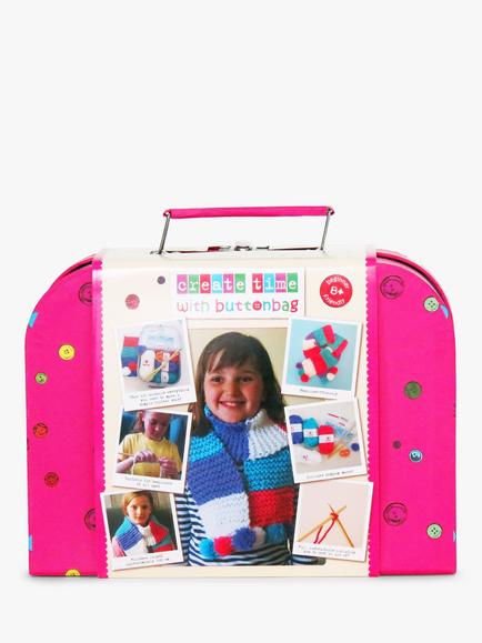 Buttonbag Pom Pom Scarf Suitcase Knitting Kit - view 2, 