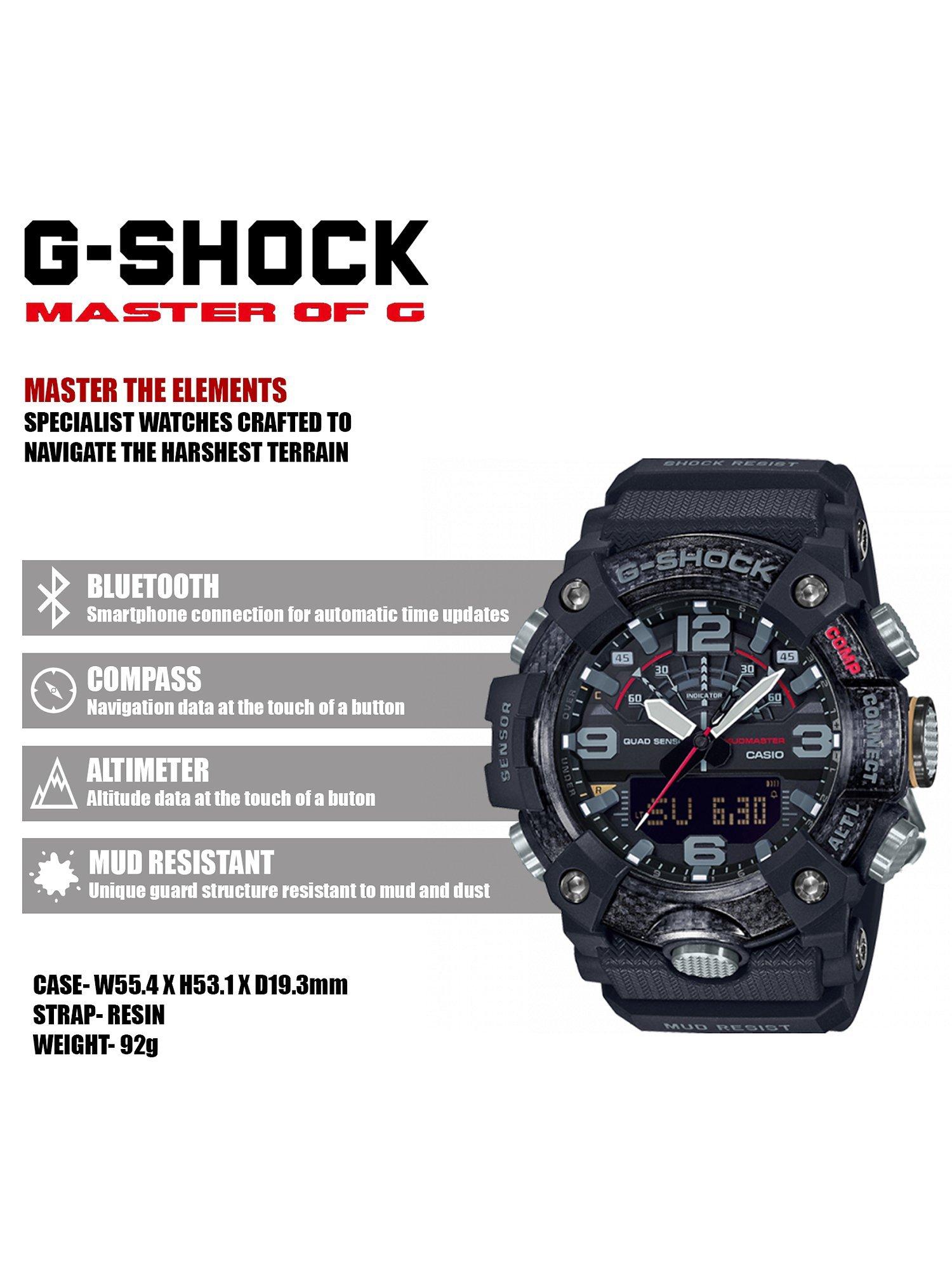 Product image 6 of 6, which shows G-Shock Men's Master of G Mudmaster Bluetooth Day Resin Strap Watch, Black GG-B100-1AER