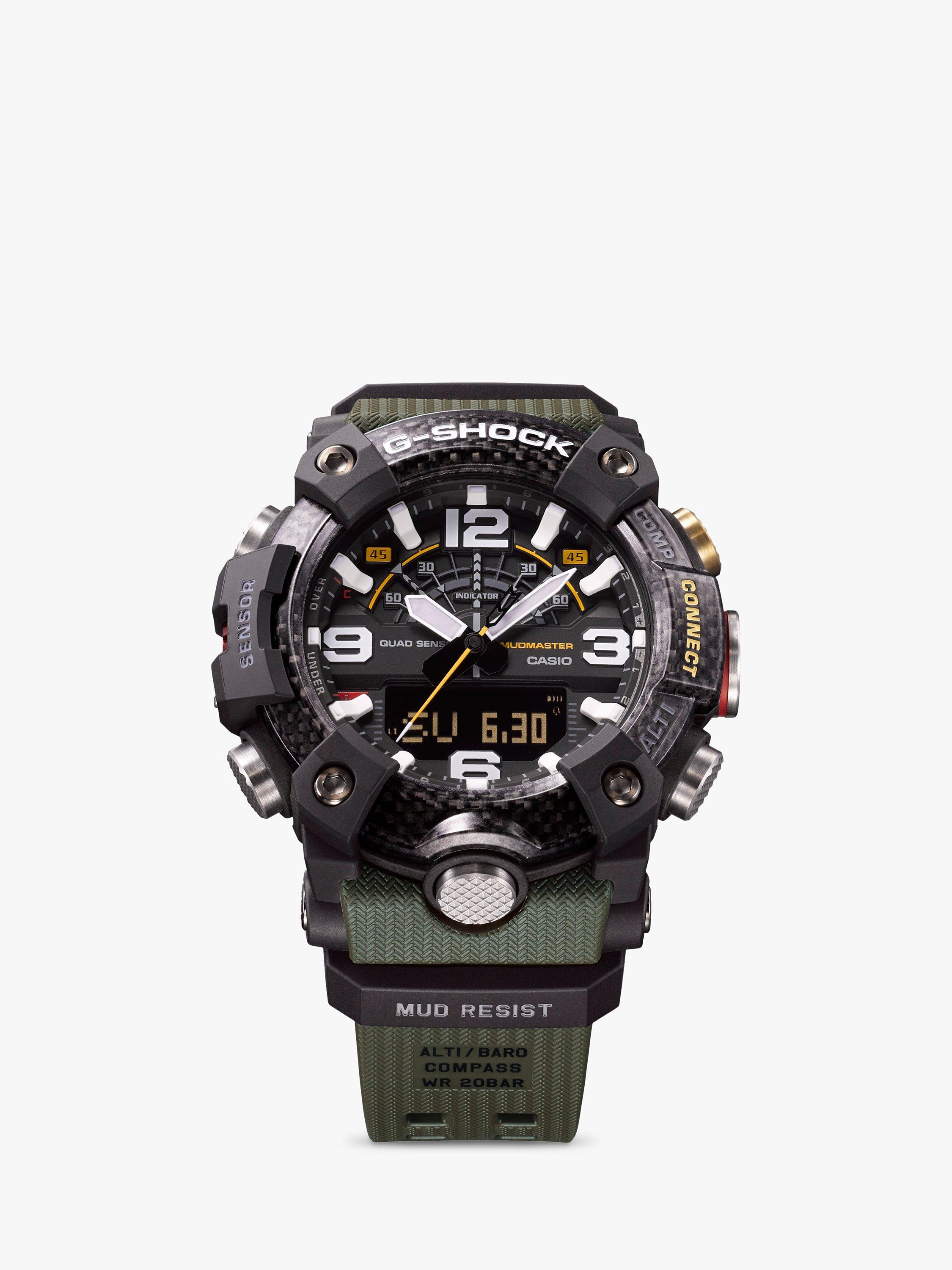 Product image 9 of 9, which shows G-Shock Men's Master of G Mudmaster Bluetooth Day Resin Strap Watch, Green/Black GG-B100-1A3ER