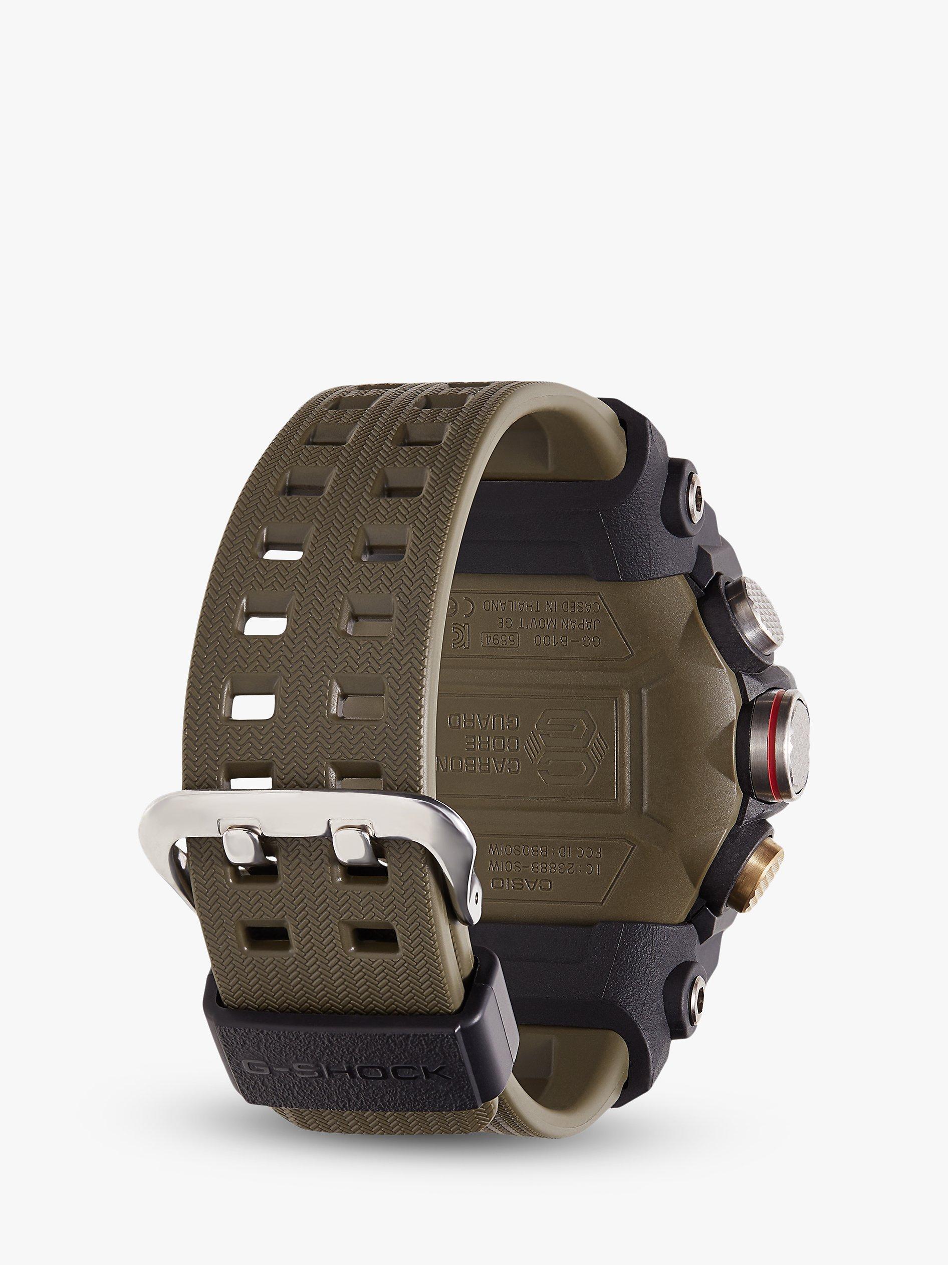 Product image 2 of 9, which shows G-Shock Men's Master of G Mudmaster Bluetooth Day Resin Strap Watch, Green/Black GG-B100-1A3ER