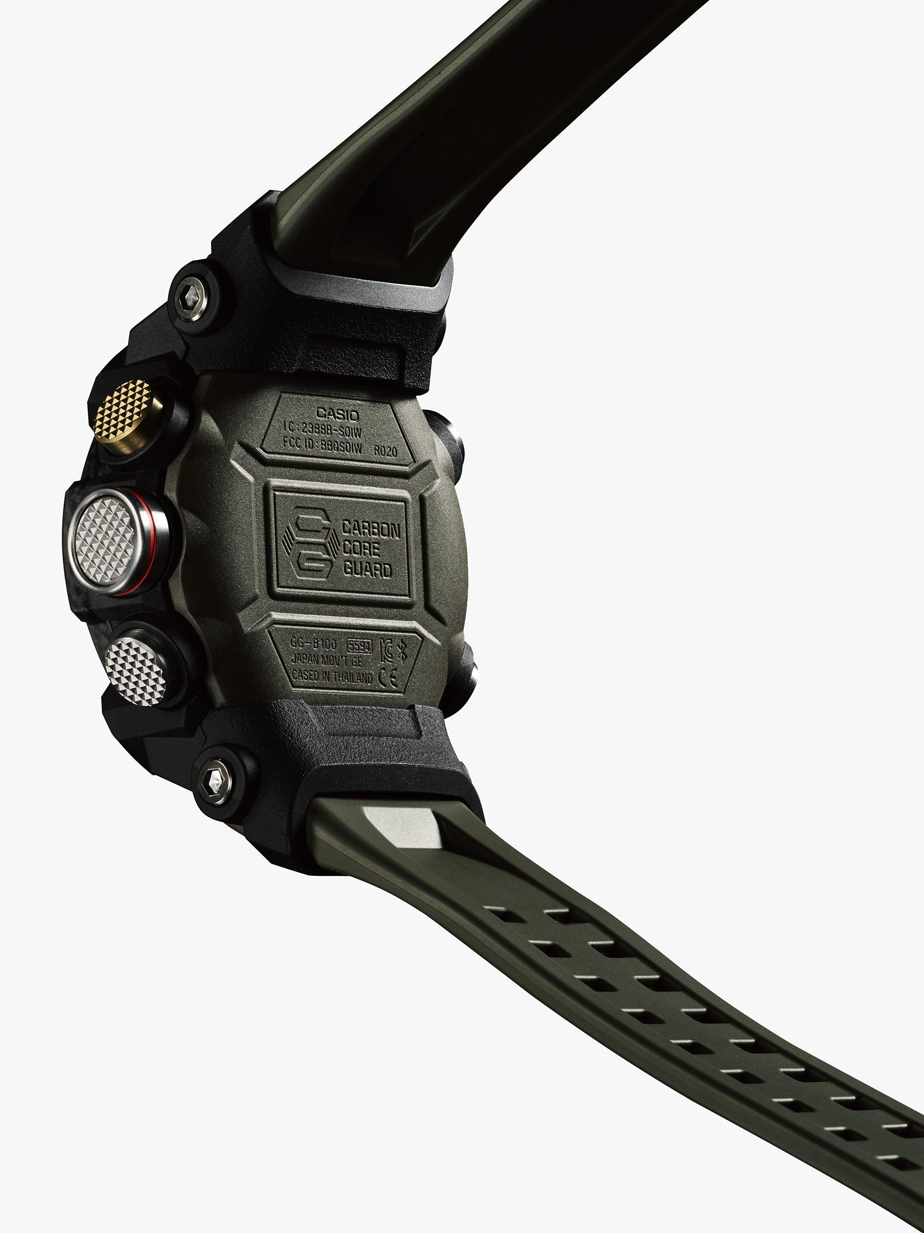 Product image 7 of 9, which shows G-Shock Men's Master of G Mudmaster Bluetooth Day Resin Strap Watch, Green/Black GG-B100-1A3ER