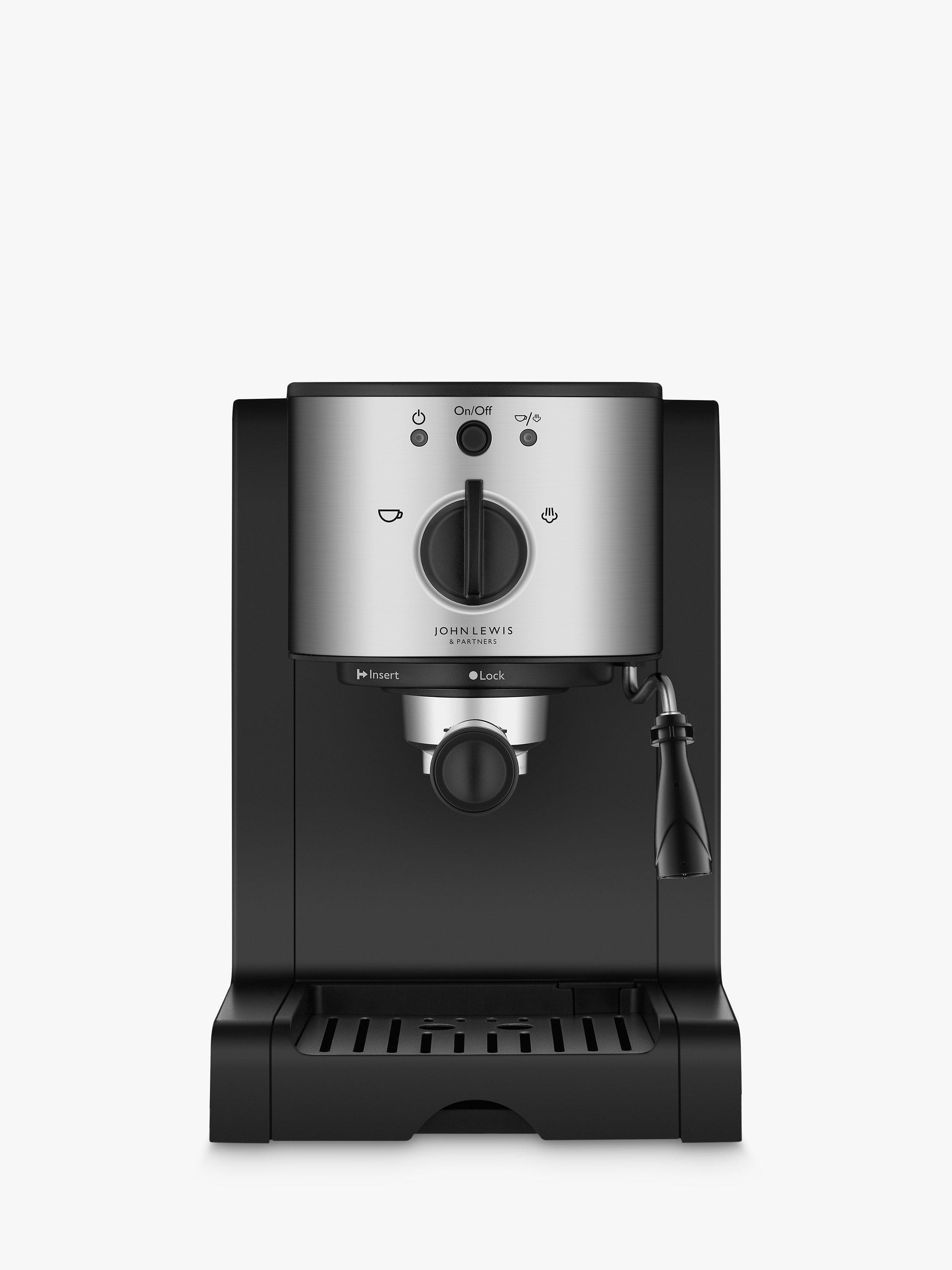 John Lewis Pump Espresso Coffee Machine, Stainless Steel