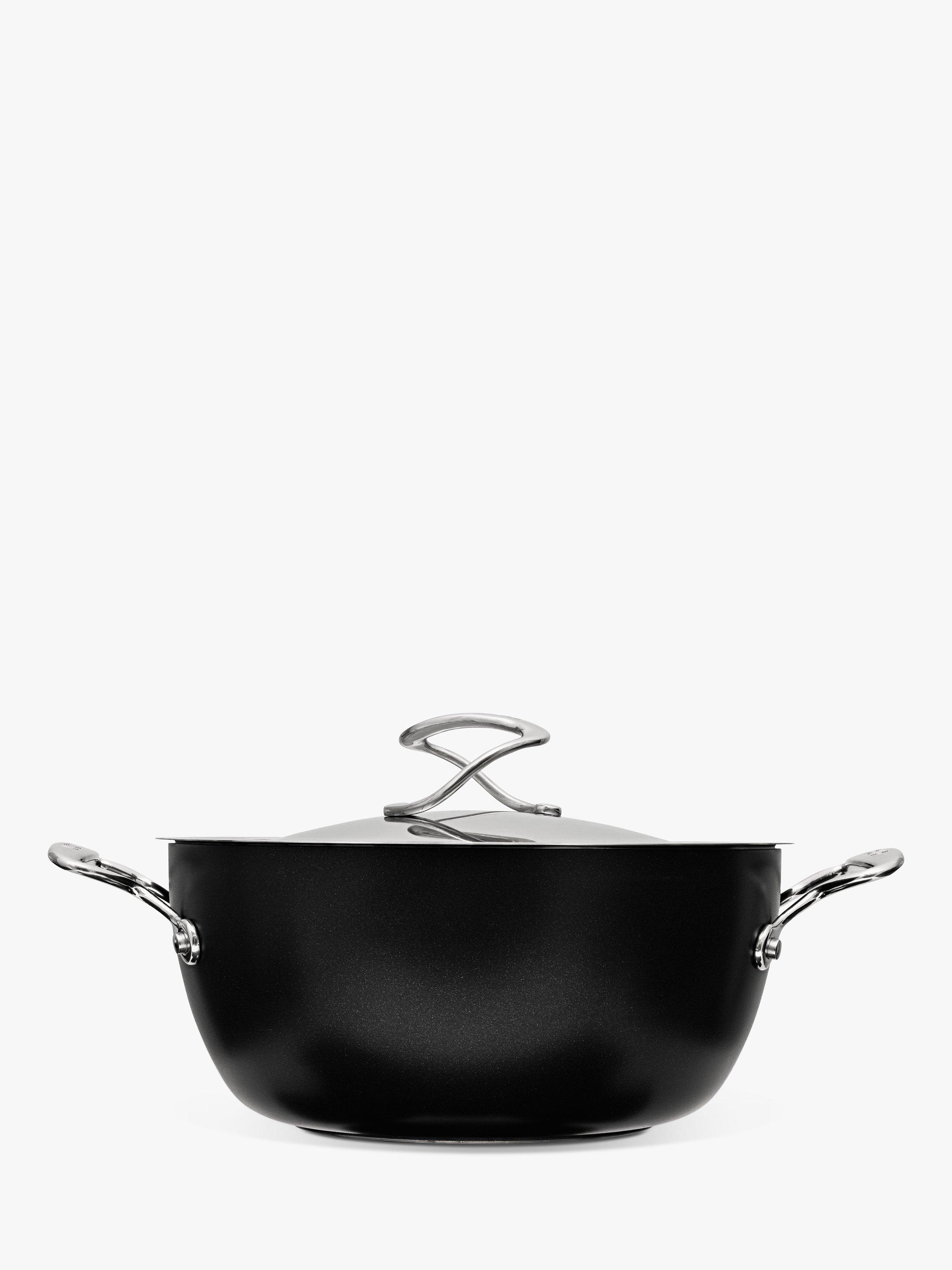 Circulon Style Hard-Anodised Aluminium Non-Stick Casserole & Lid, 26cm, Black
