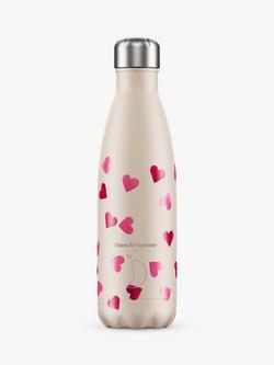 Chilly's x Emma Bridgewater Insulated Leak-Proof Drinks Bottle, 500ml, Pink Hearts, Pink/Multi