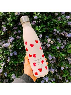 Chilly's x Emma Bridgewater Insulated Leak-Proof Drinks Bottle, 500ml, Pink Hearts - view 2, Pink/Multi