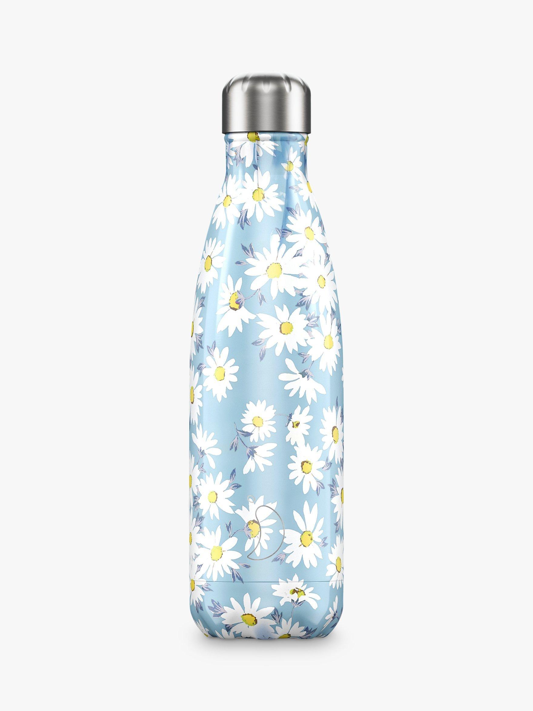 Chilly's Daisy Vacuum Insulated Leak-Proof Bottle, 500ml, Blue/White