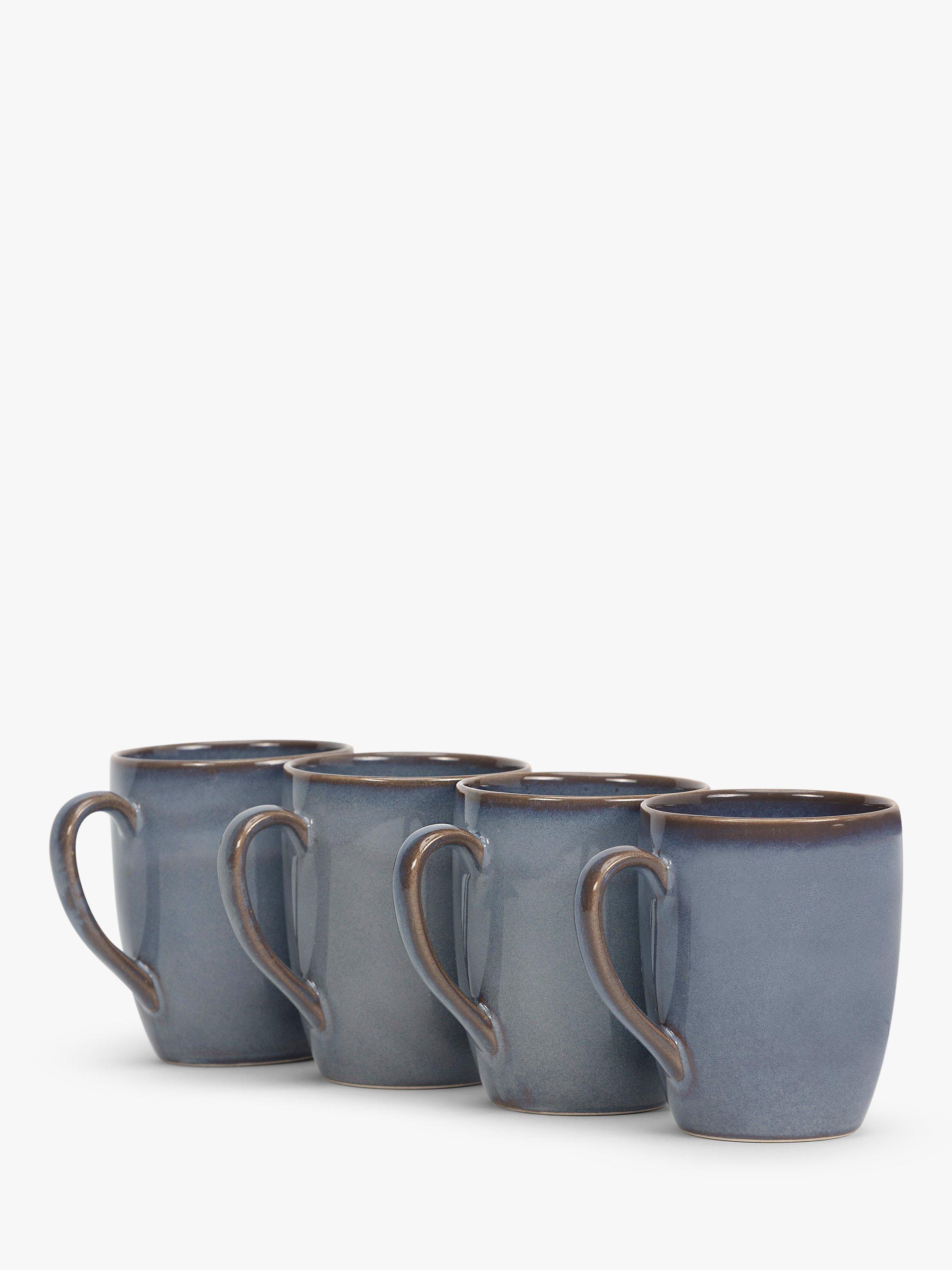 MESA Reactive Glaze Mugs, Set of 4, 360ml, Storm Grey