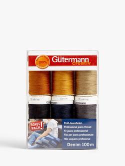 Gütermann creativ Denim Sewing Thread Set, Pack of 6, 100m, Multi, Multi