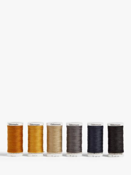 Gütermann creativ Denim Sewing Thread Set, Pack of 6, 100m, Multi - view 2, Multi