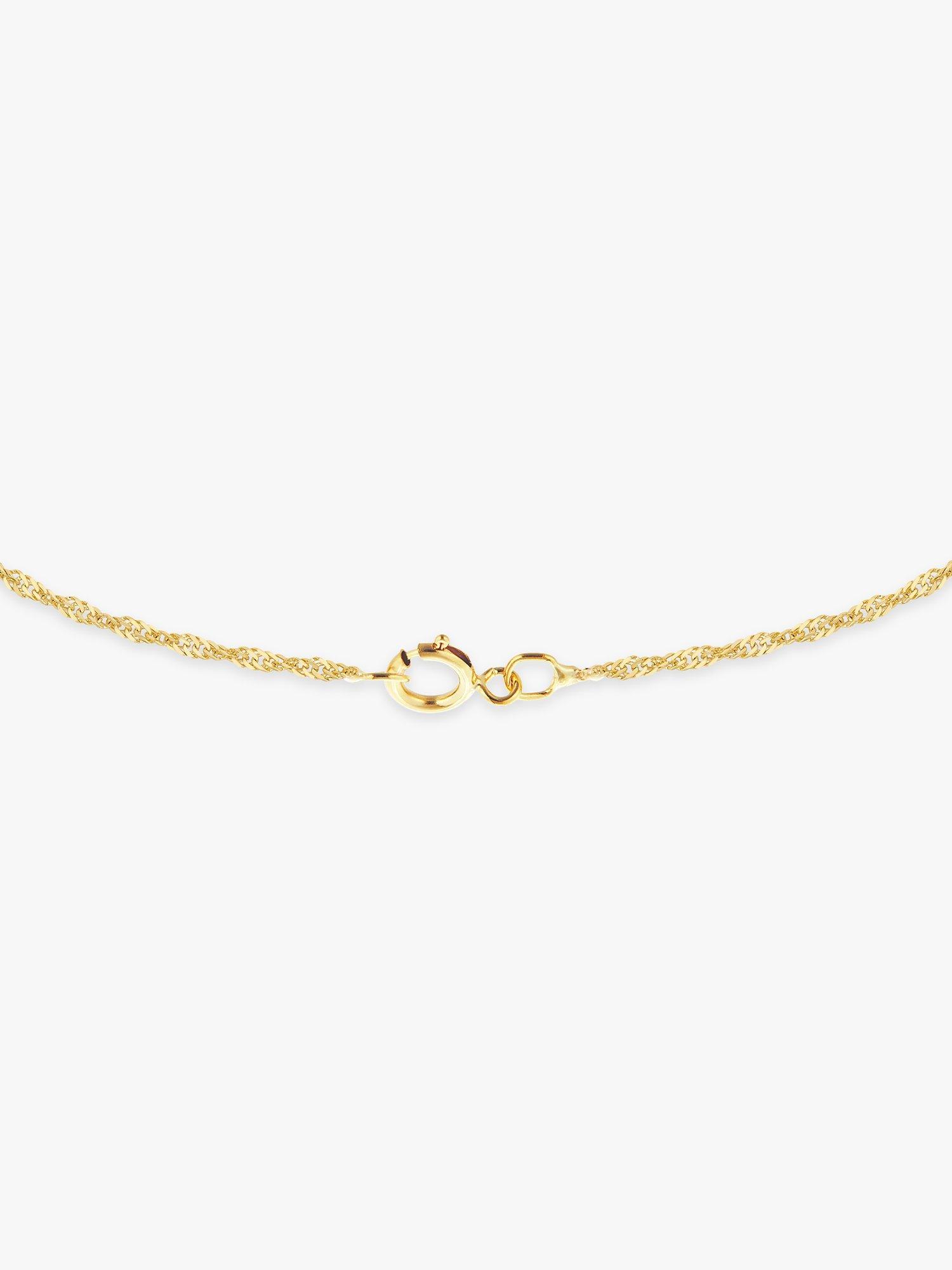 Product image 4 of 4, which shows IBB 9ct Gold Textured Heart Pendant Necklace, Gold