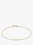 IBB 9ct Gold Infinity Chain Bracelet, Gold